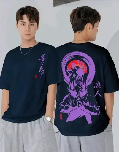 Premium Black Print Oversize Round Tshirts